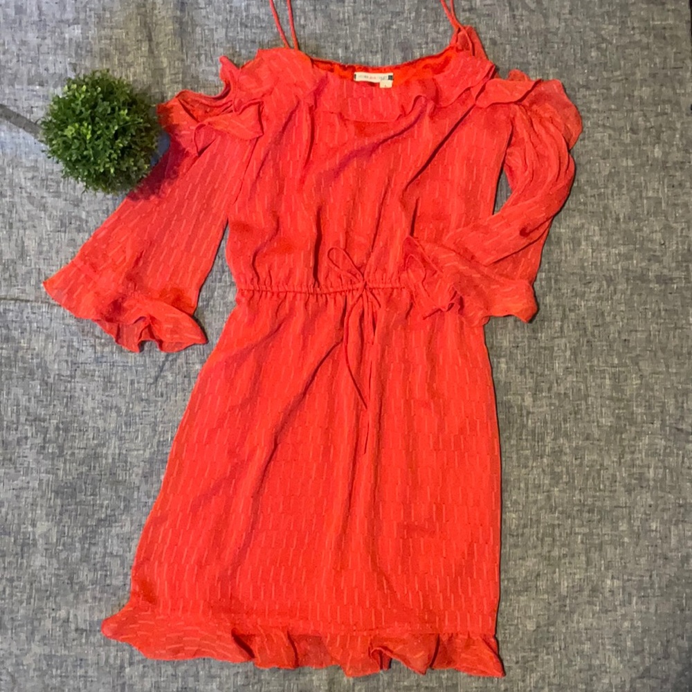 Chelsea & Violet cold shoulder ruffle sleeve dress